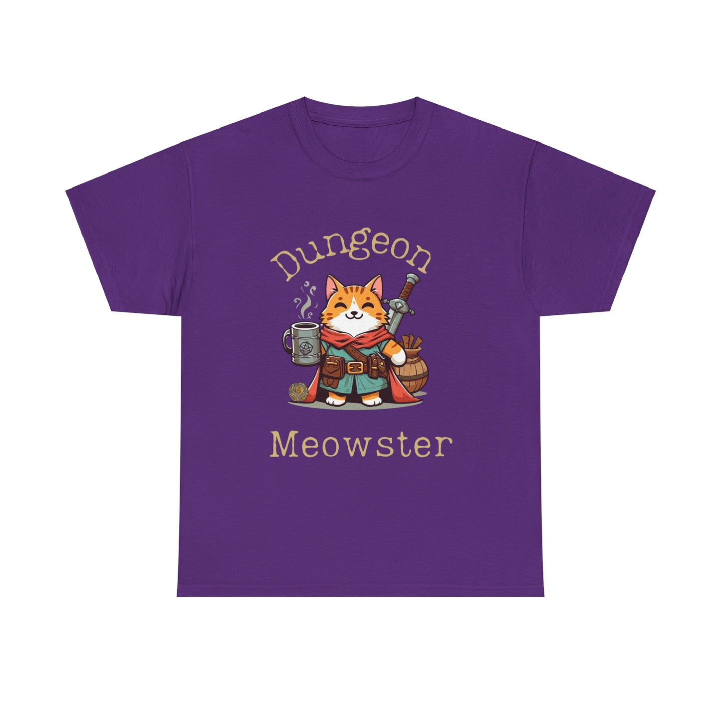 Dnd T-Shirt Dungeon Meowster Cat &amp; D20 Shirt, Geschenk für DM oder RPG-Spieler