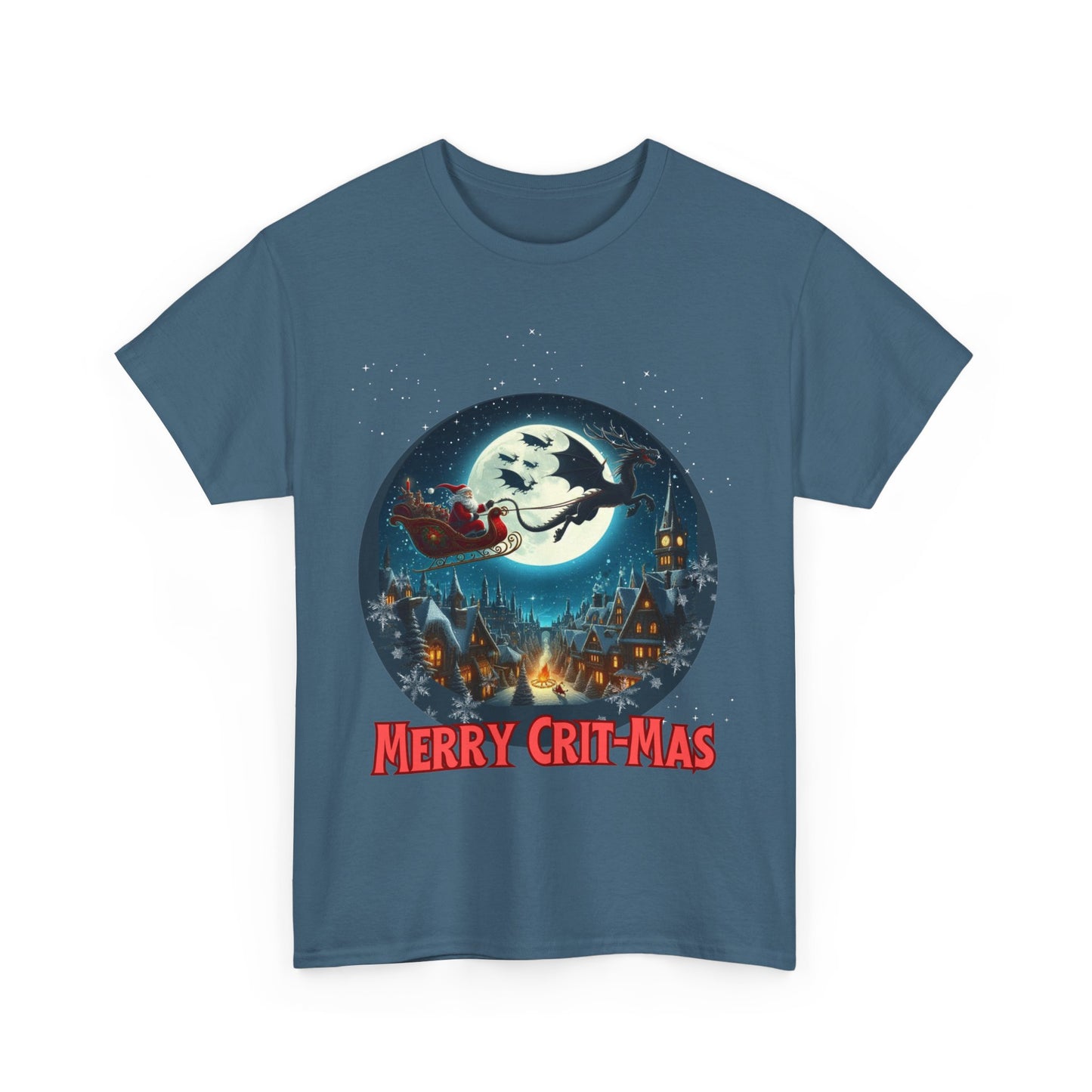 Dungeons Crit-mas tee, Santa Pulled by Dragons Holiday Shirt