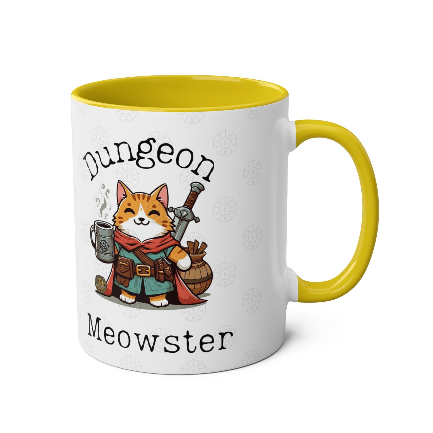 Dnd Mug With Cat Detail, Dungeon Meowster