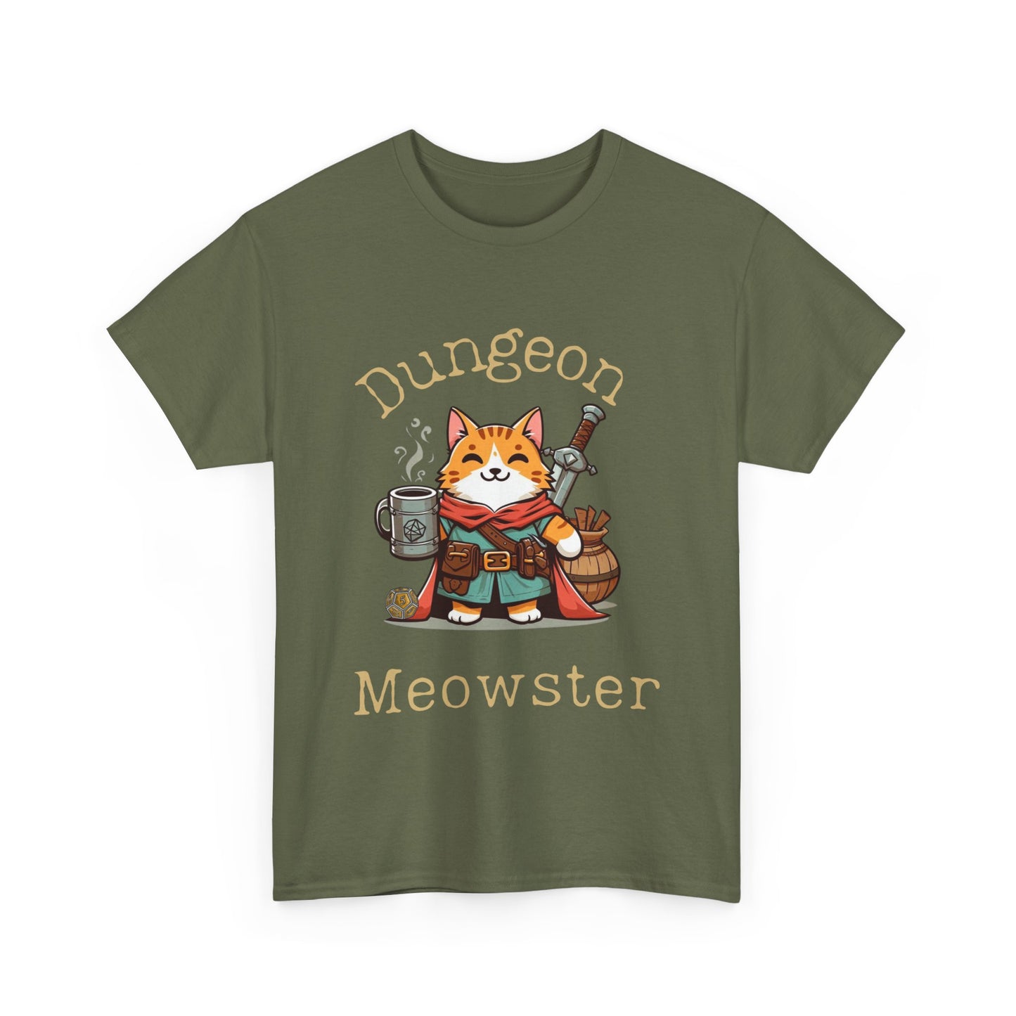 Dnd T Shirt Dungeon Meowster Cat & D20 Shirt, Gift for DM or RPG Player