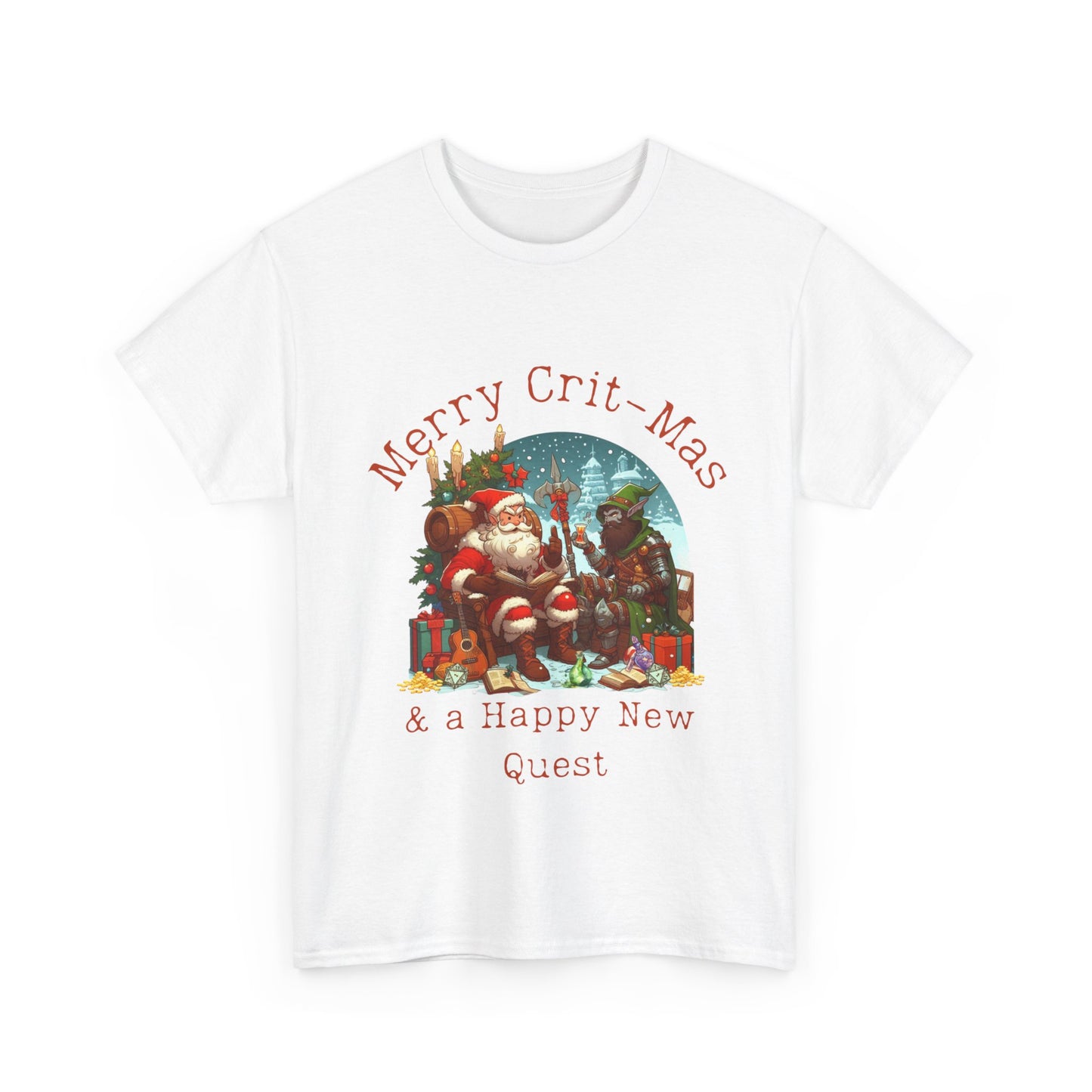 T-shirt de Noël Dnd Shirt, Joyeux Crit-Mas et une bonne nouvelle quête