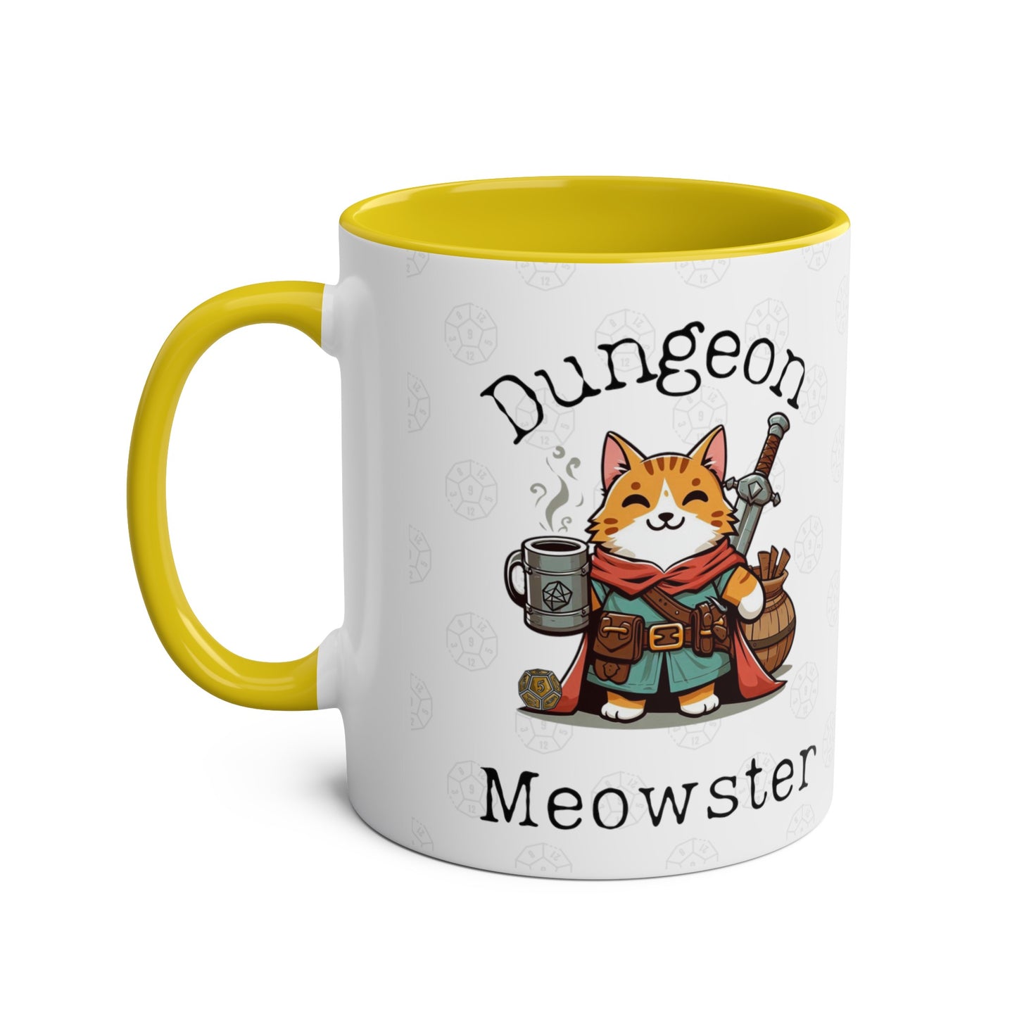 Dnd Mug With Cat Detail, Dungeon Meowster