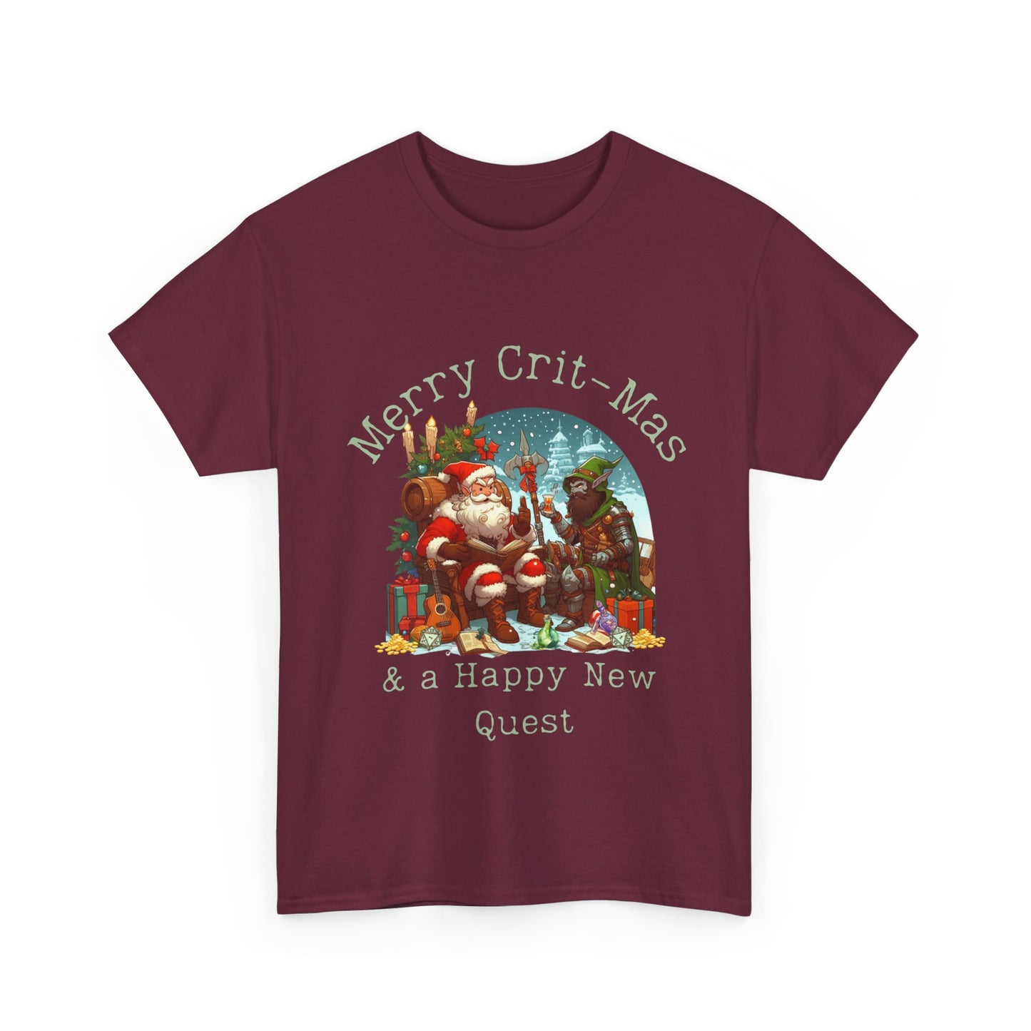 Dnd Shirt Christmas Tshirt, Merry Crit-Mas & A Happy New Quest