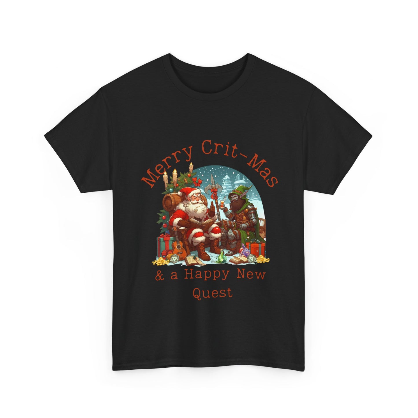 T-shirt de Noël Dnd Shirt, Joyeux Crit-Mas et une bonne nouvelle quête