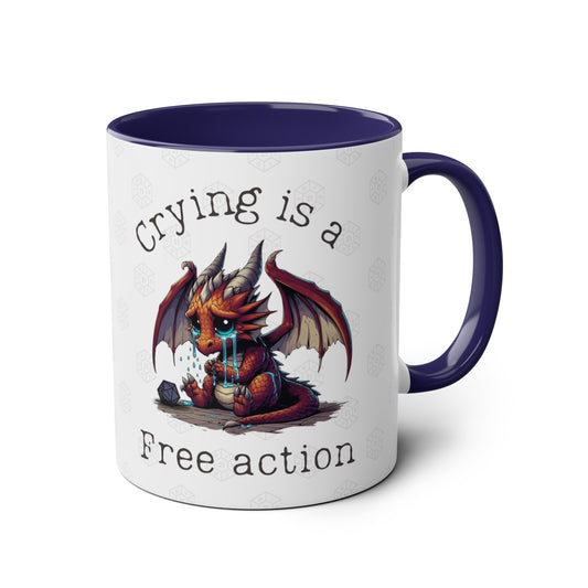 Dnd Mug, Crying is a Free Action Dragon Cup