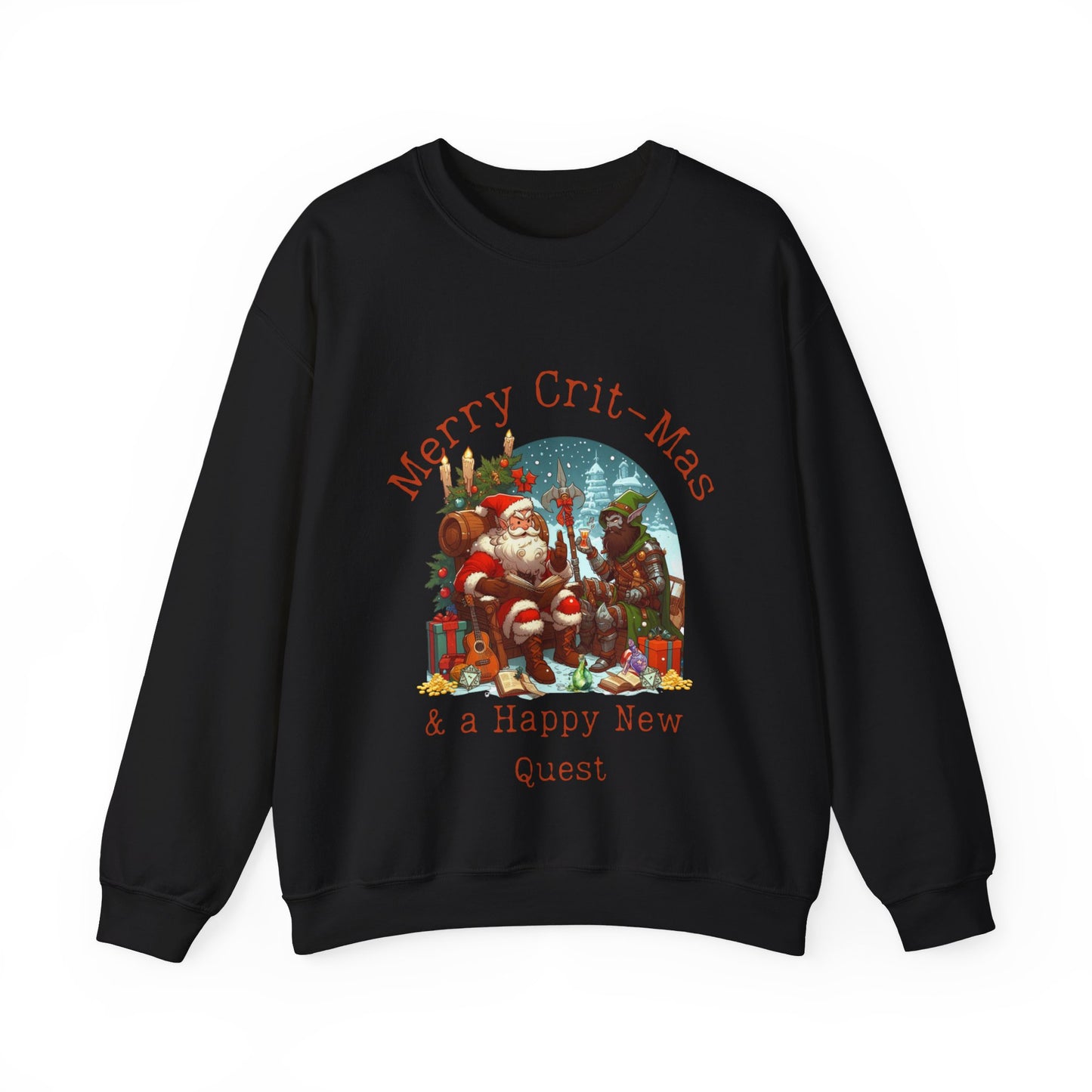 Dnd Shirt Christmas Jumper 'Merry Crit-mas and a Happy New Quest'