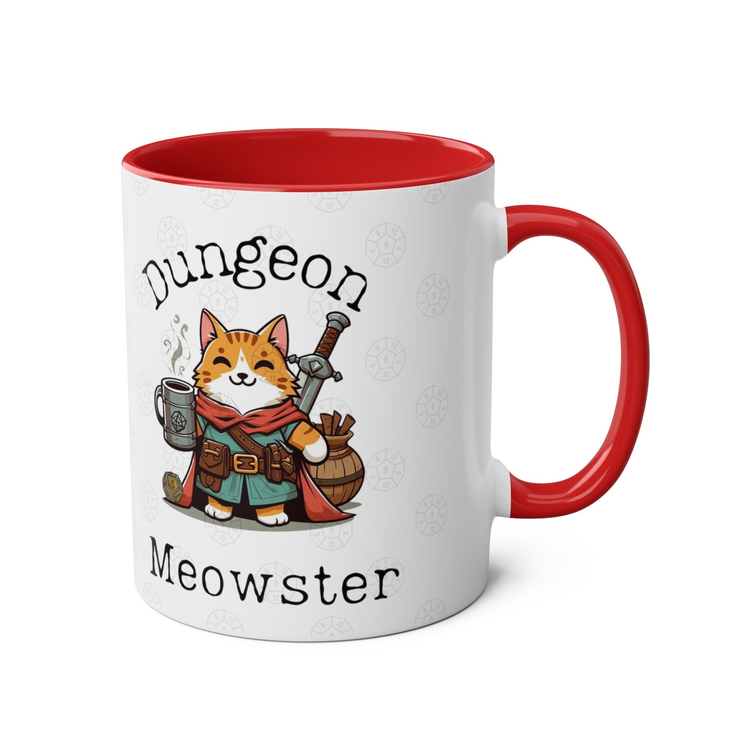 Tasse Dnd avec détails de chat, Dungeon Meowster