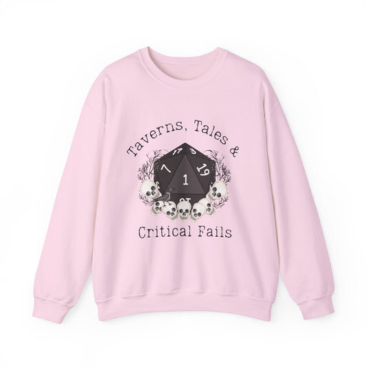 Dnd Shirt Taverns, Tales &amp; Critical Fails Pullover Geschenk für DM oder Dungeons and Dragons Spieler Rpg Spieler Gruppe