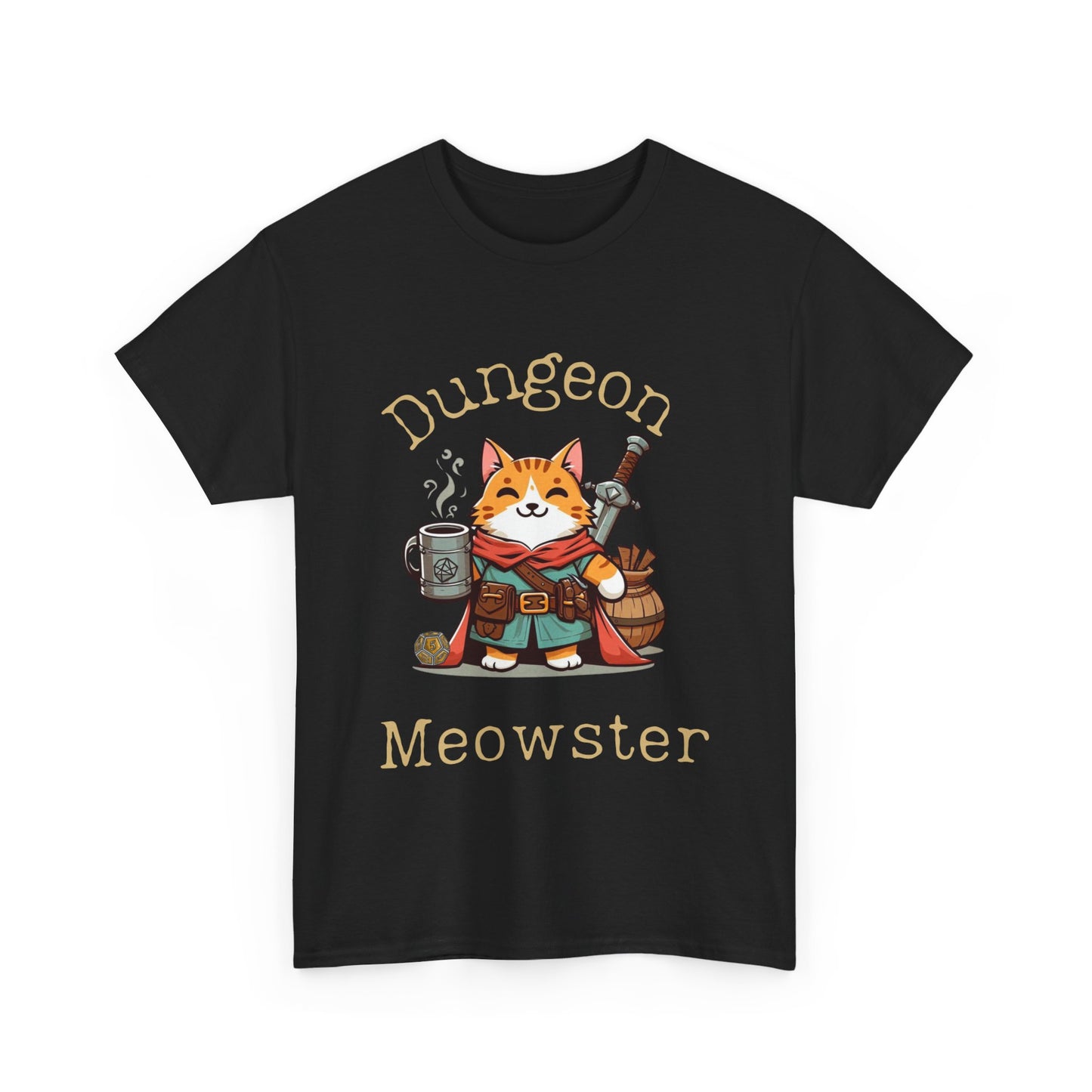 Dnd T Shirt Dungeon Meowster Cat & D20 Shirt, Gift for DM or RPG Player