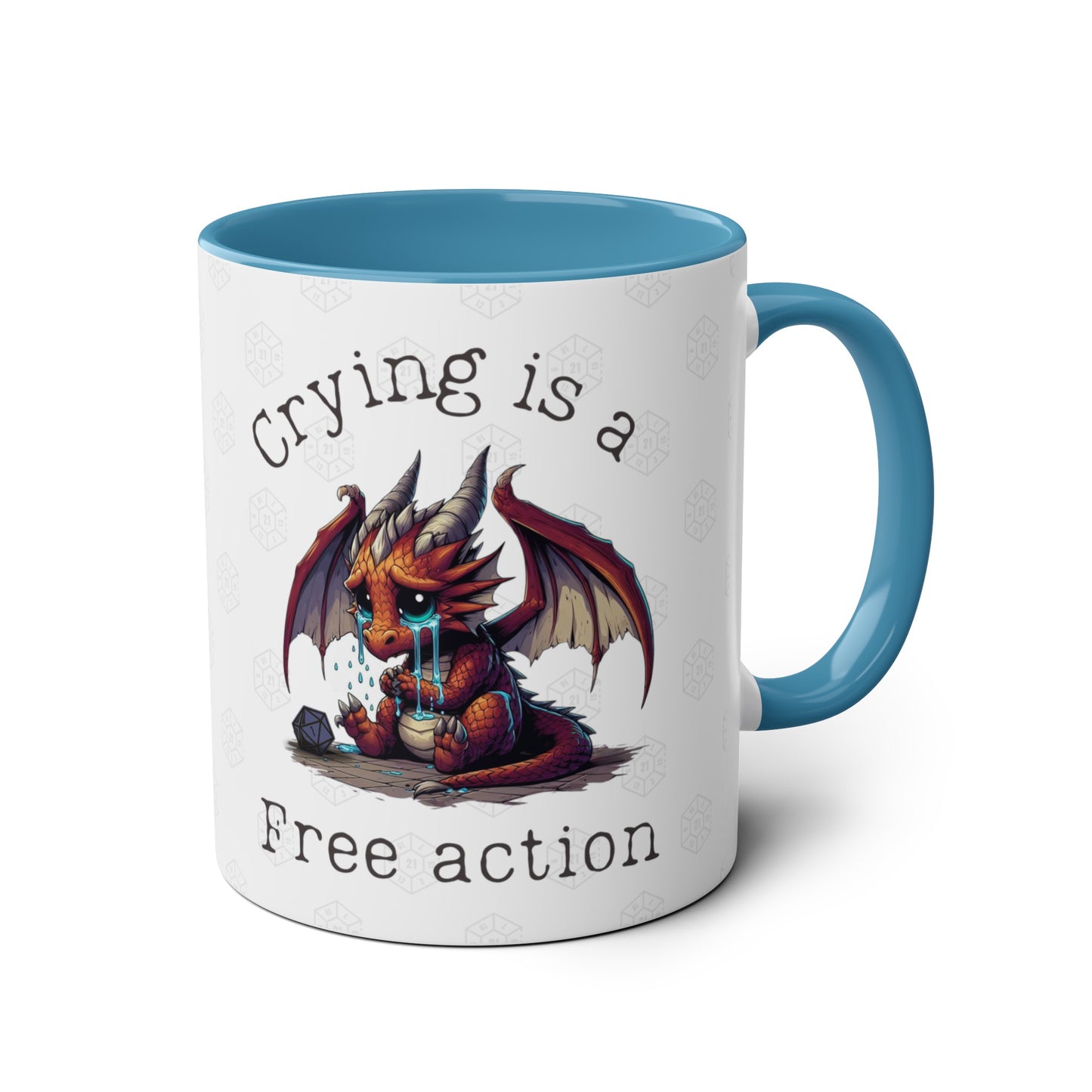 Dnd Mug, Crying is a Free Action Dragon Cup