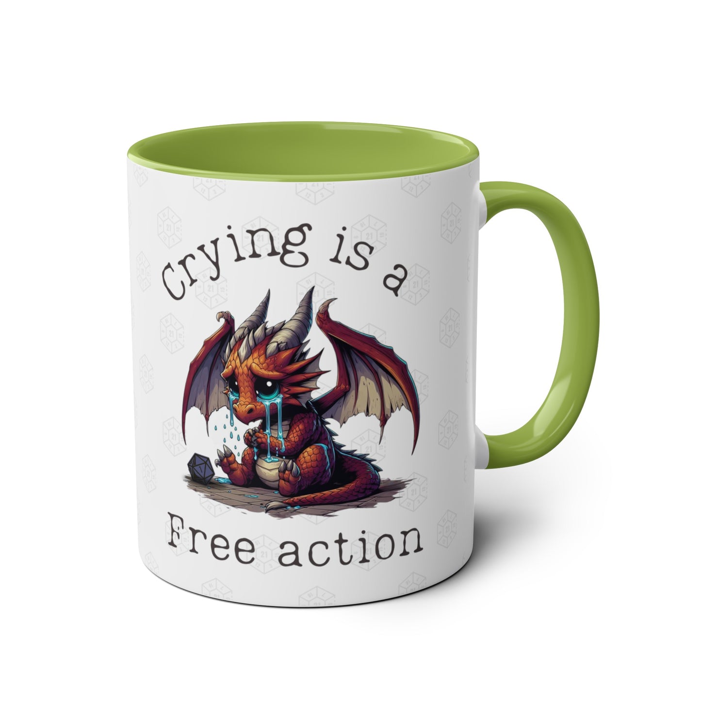 Dnd Mug, Crying is a Free Action Dragon Cup