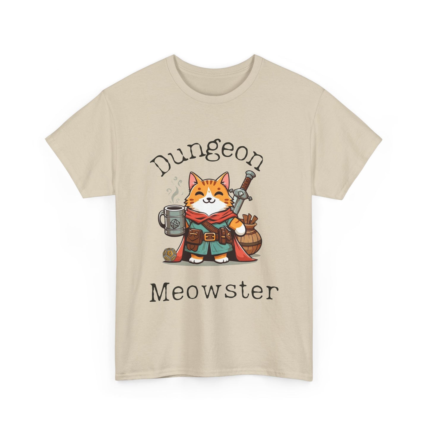 Dnd T-Shirt Dungeon Meowster Cat &amp; D20 Shirt, Geschenk für DM oder RPG-Spieler