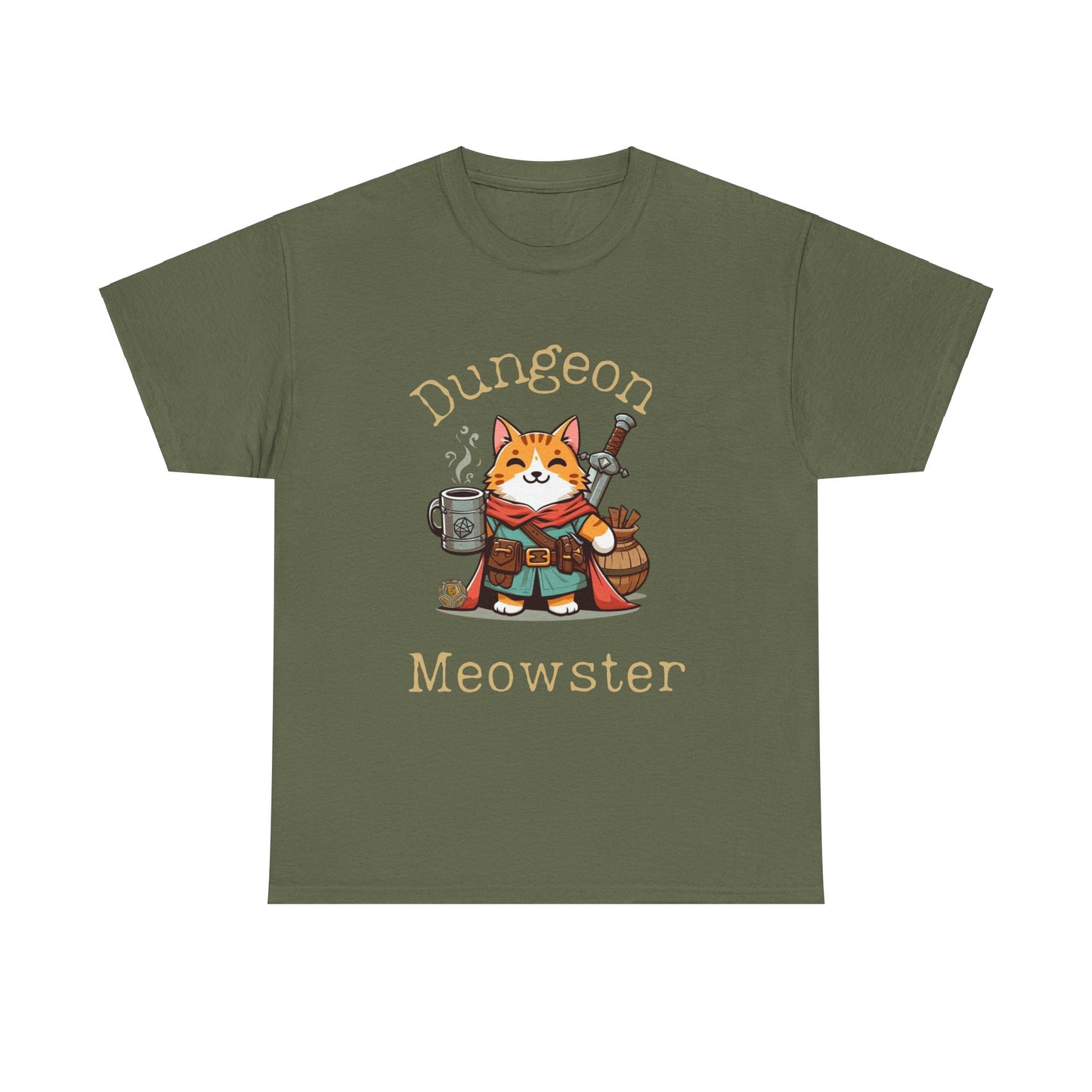 Dnd T-Shirt Dungeon Meowster Cat &amp; D20 Shirt, Geschenk für DM oder RPG-Spieler