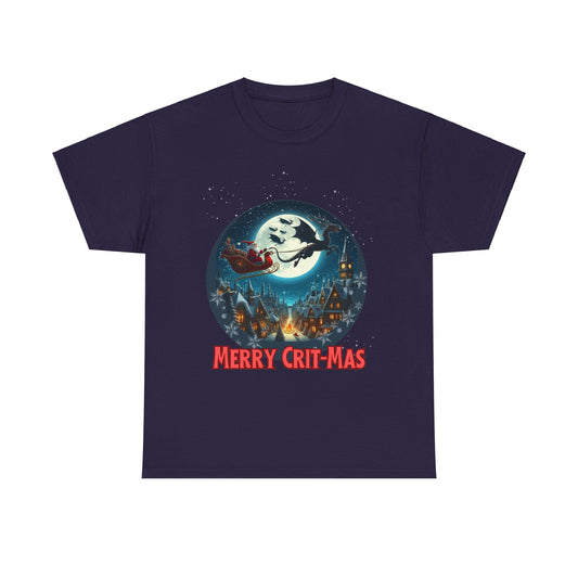 Dungeons Crit-mas T-Shirt, Weihnachtsmann von Drachen gezogen, Weihnachtsshirt