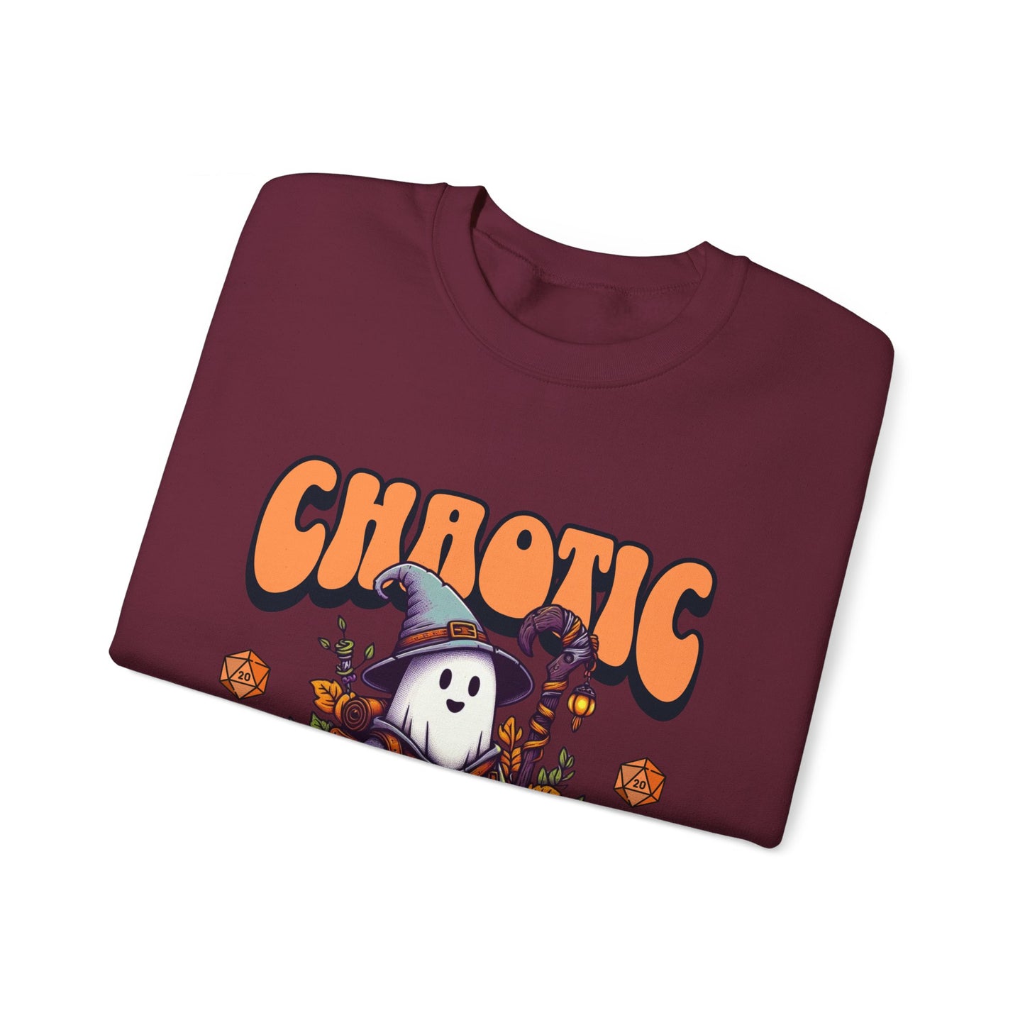 T-shirt Dnd Halloween Jumper, Chaotic Spooky avec citrouille D20 Dice Detail Cadeau pour DM ou groupe de joueurs de Donjons et Dragons