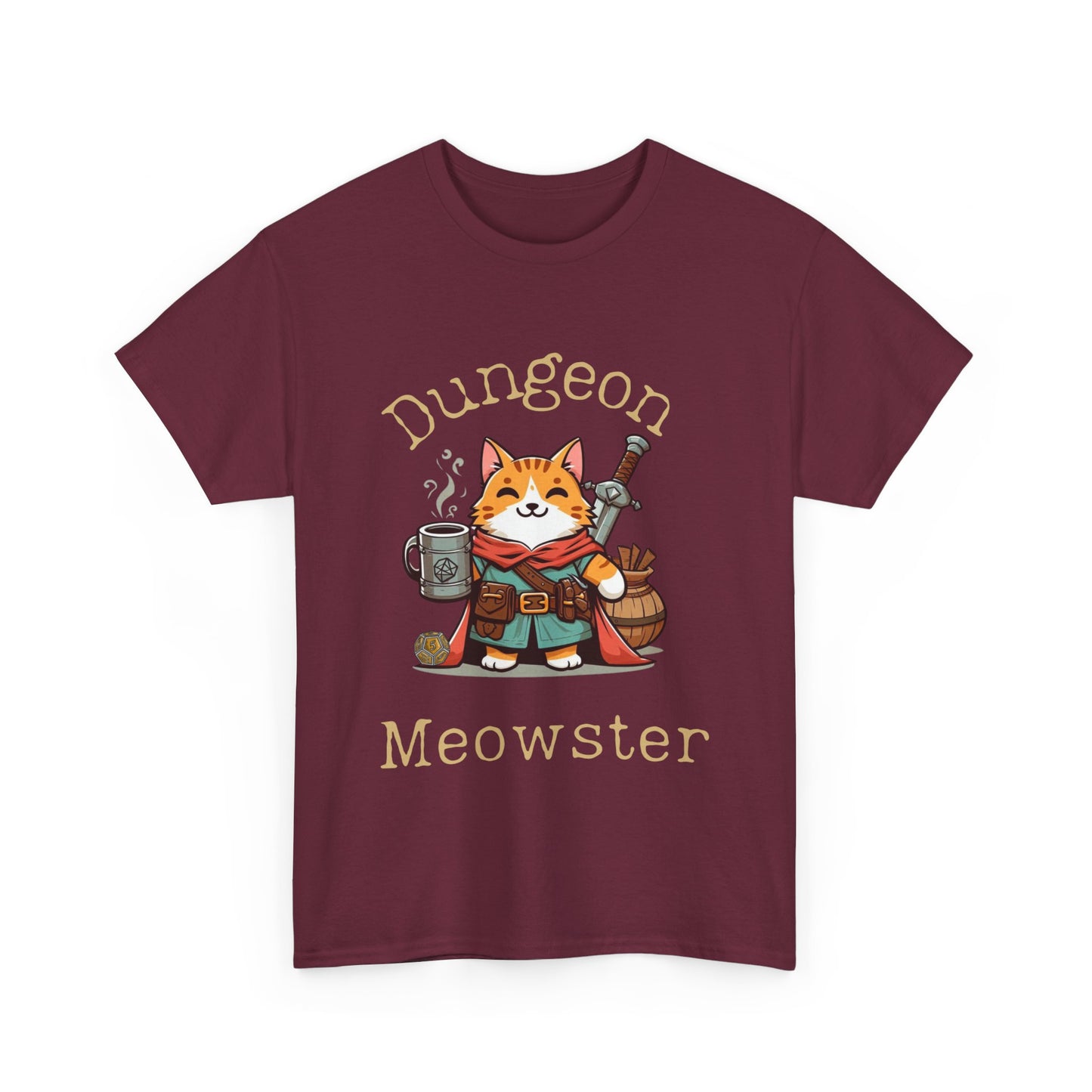 Dnd T Shirt Dungeon Meowster Cat & D20 Shirt, Gift for DM or RPG Player