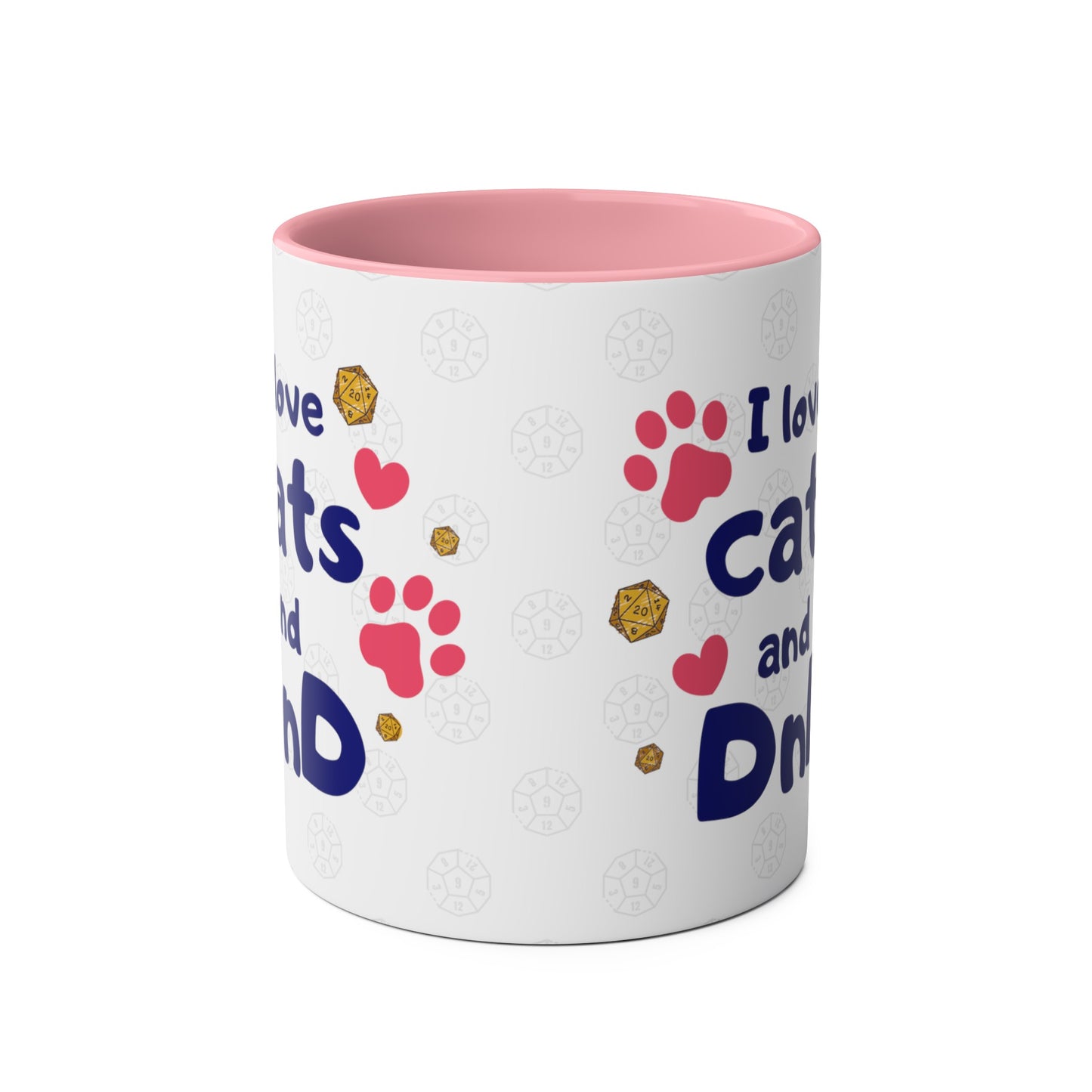 Ich liebe Katzen und DnD Tasse Geschenk