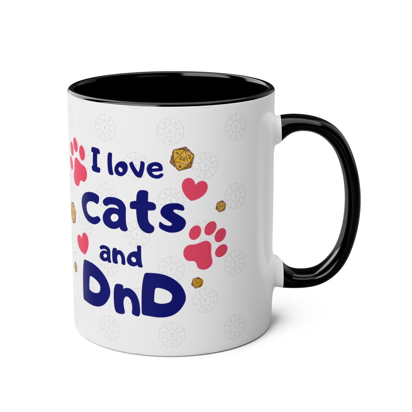 Ich liebe Katzen und DnD Tasse Geschenk