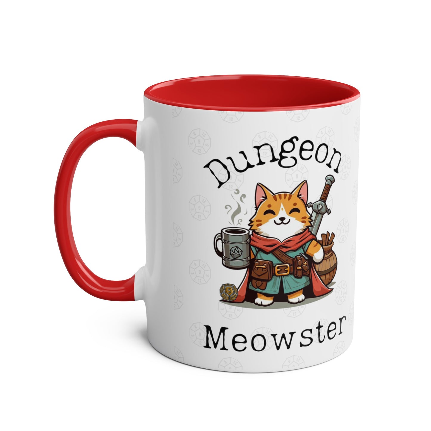 Dnd Mug With Cat Detail, Dungeon Meowster