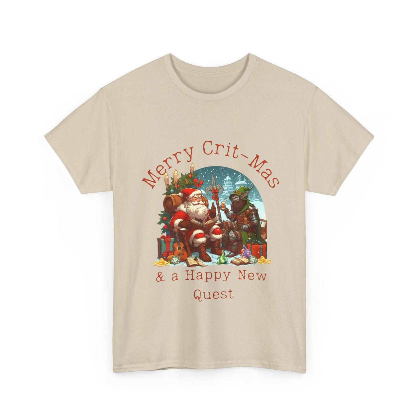 T-shirt de Noël Dnd Shirt, Joyeux Crit-Mas et une bonne nouvelle quête