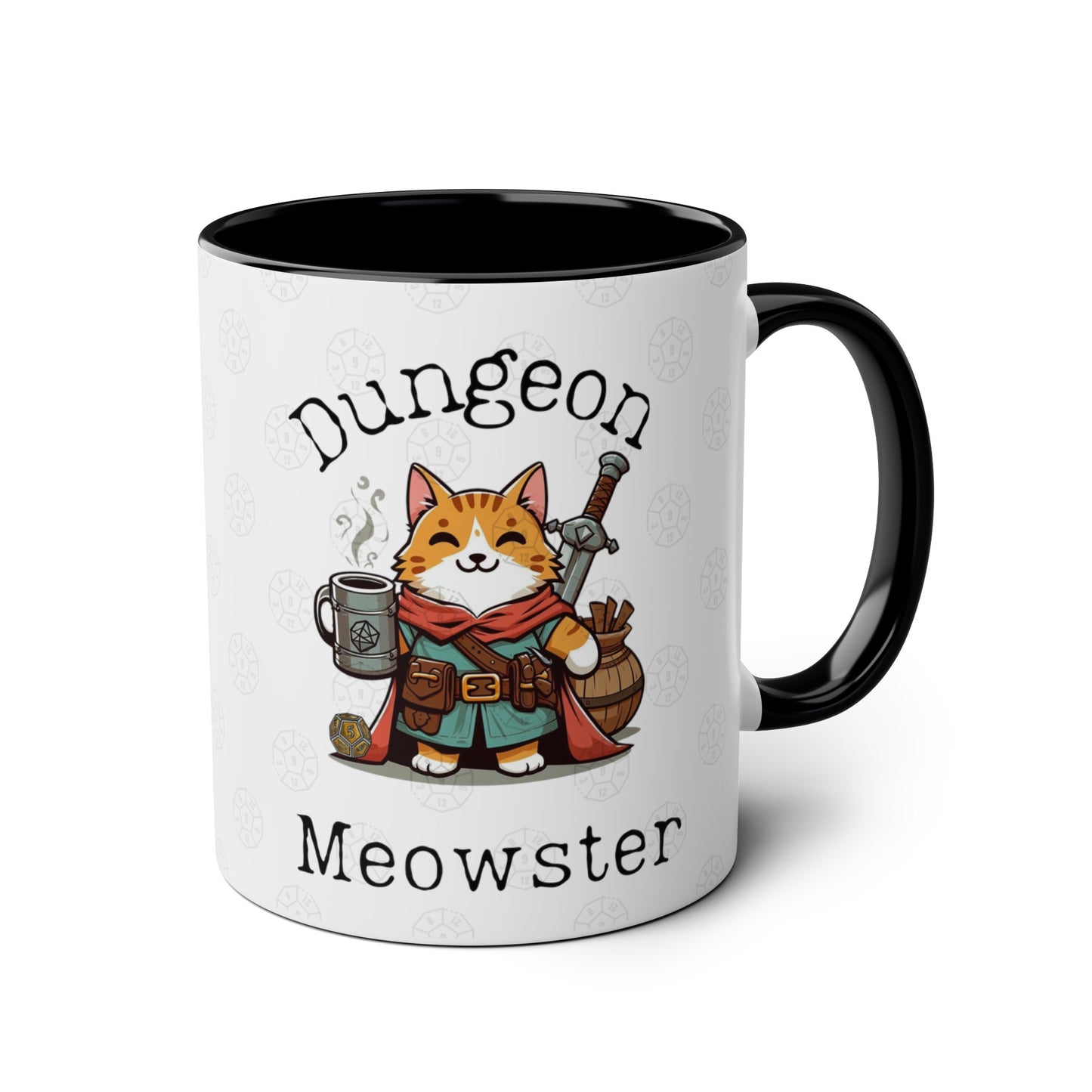 Tasse Dnd avec détails de chat, Dungeon Meowster