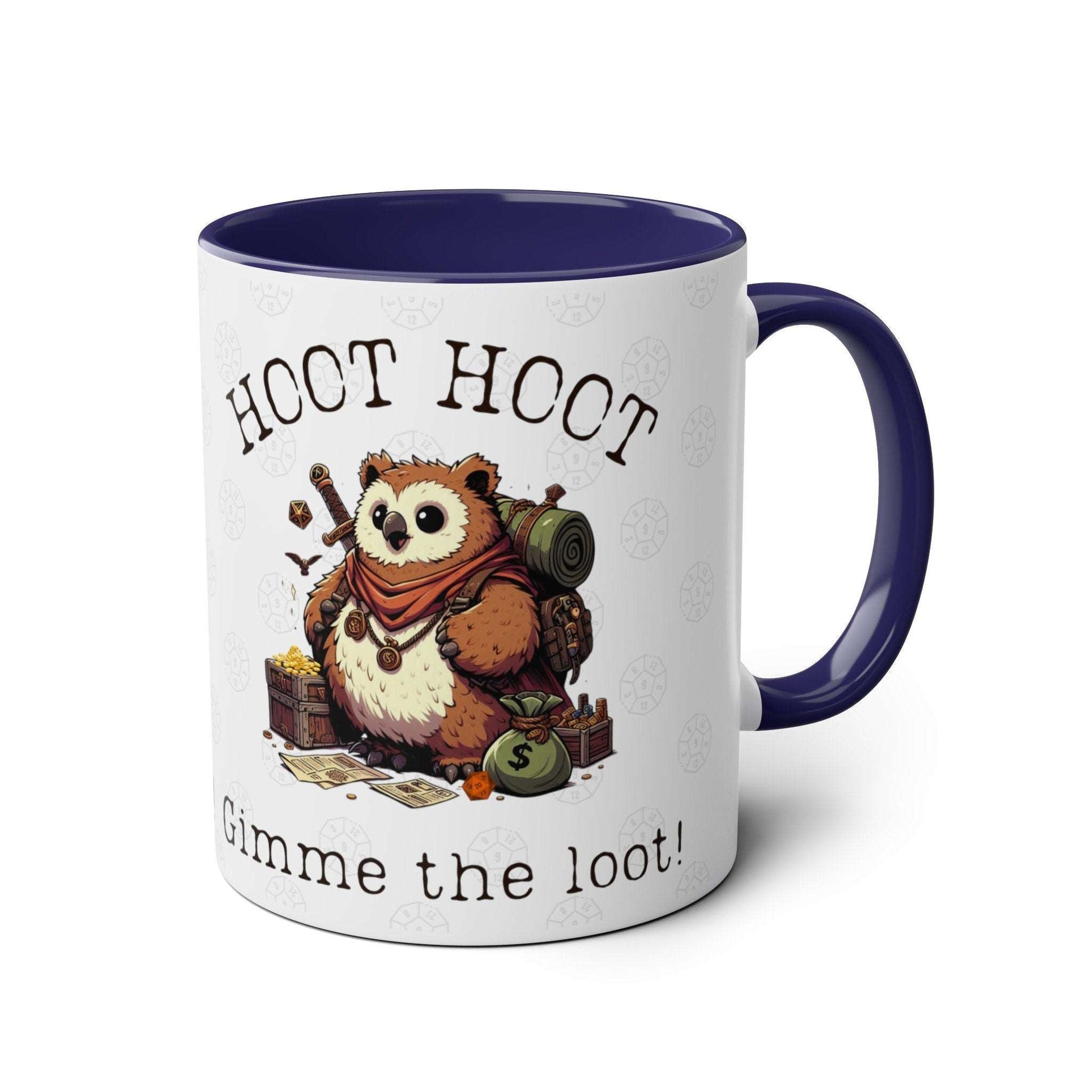 Dnd Owlbear Hoot Hoot Gimme the Loot, BG3 Mug for Dunegon Game Masters, Dms, Dungeon and Dragons Players. Birthday or Christmas Gift