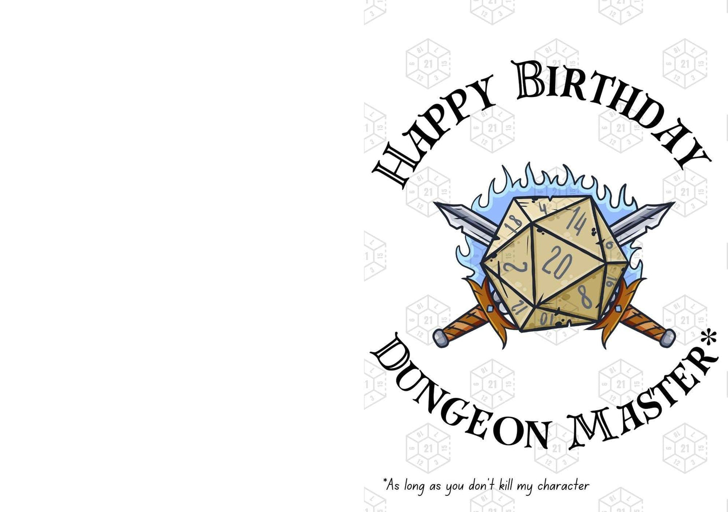 DnD Birthday Card For Dungeon Game Master (DM) | Blank Greeting Card For Board Gamers and Path find Fans with Dnd Dice Print | Eco Friendly