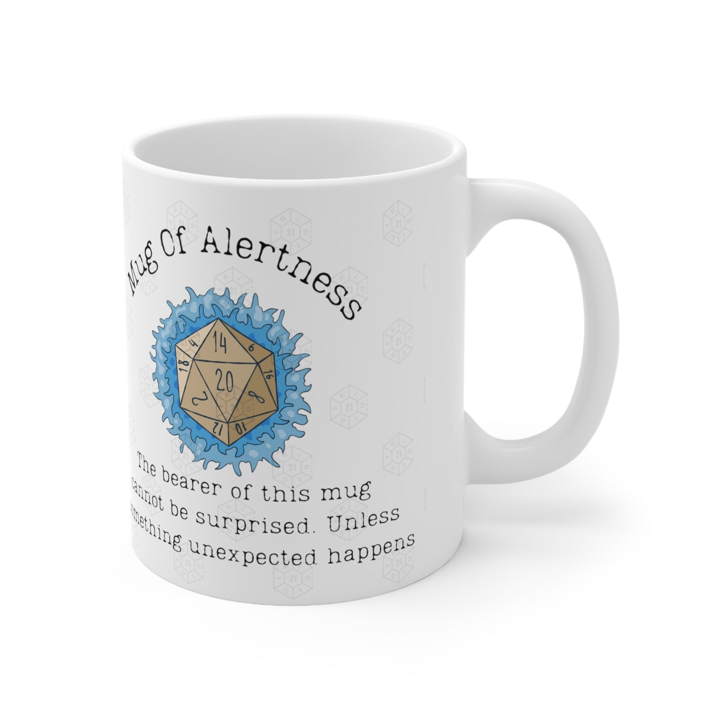 DND Mug of Alertness for Table Top RPG gamers and Dungeons, Dragons Fans DM and Player Characters Halfling Baldurs 3