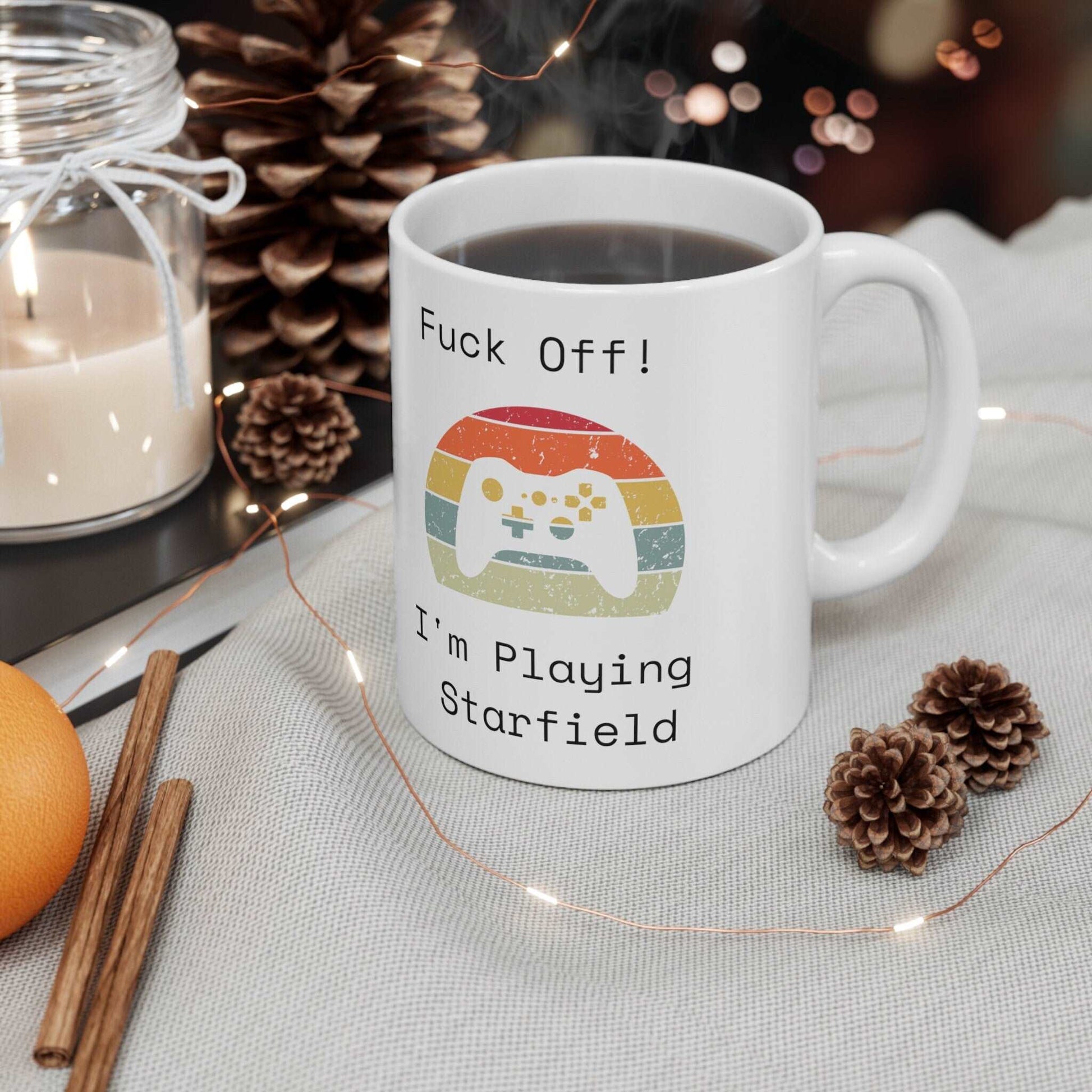 NSFW I'm Playing Starfield Mug Gift for Gamers, Christmas Stocking Filler | Free Star Collective & Constellation Secret Santa Gift