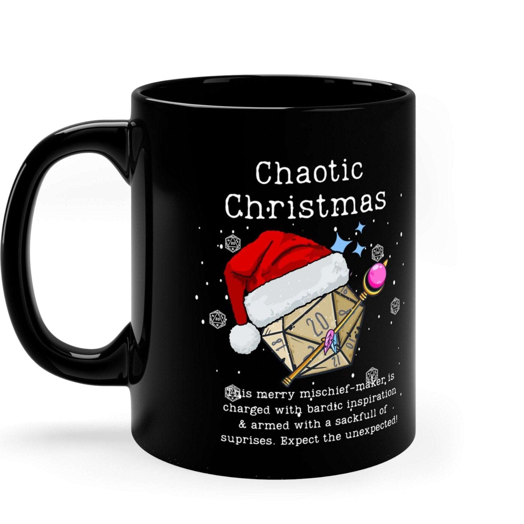 DnD Mug Chaotic Christmas, Gift for Dm, Dungeons Dragons Players, Baldur Fans, game Master or BG3 fans