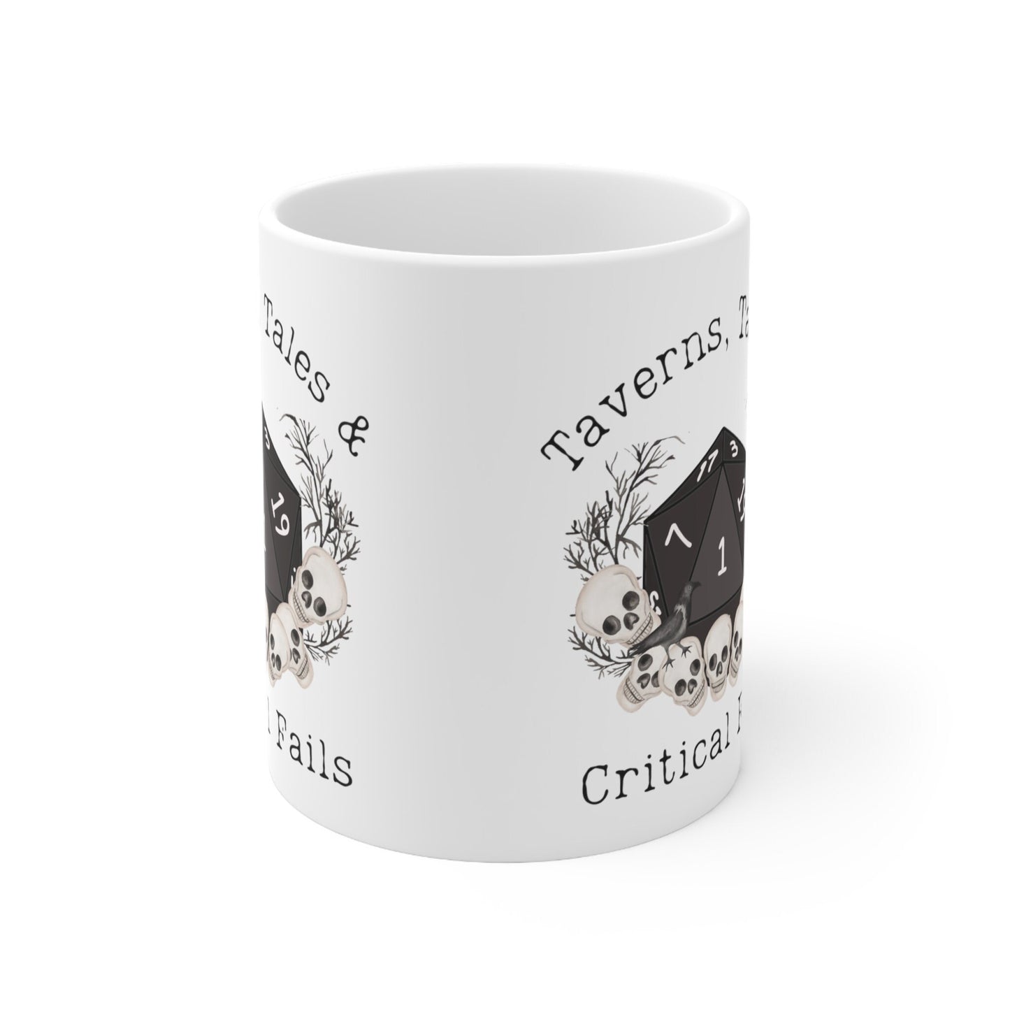 DnD-Tasse „Taverns Tales &amp; Critical Fails“, Weihnachts- oder Geburtstagsgeschenk für Dungeons Dragons, DMs, Baldur 3, BG3, Astarion-Fans, Bard, Vox Nein.