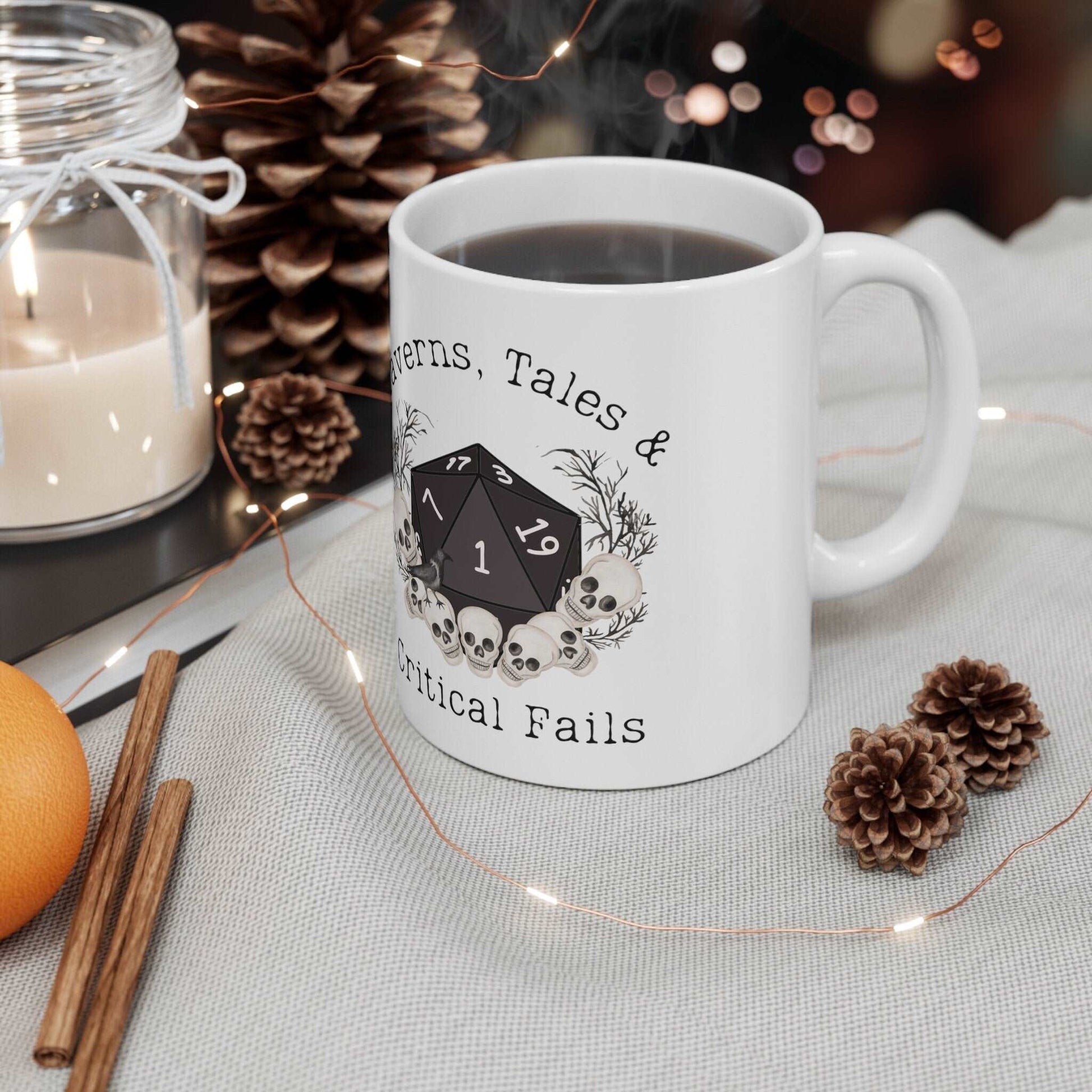 DnD Mug Taverns Tales & Critical Fails Mug, Christmas or Birthday Gift for Dungeons Dragons , DMs Baldur 3 BG3 Astarion fans Bard, Vox Nein.