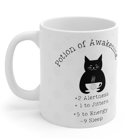 DND Cat Mug of Awakening