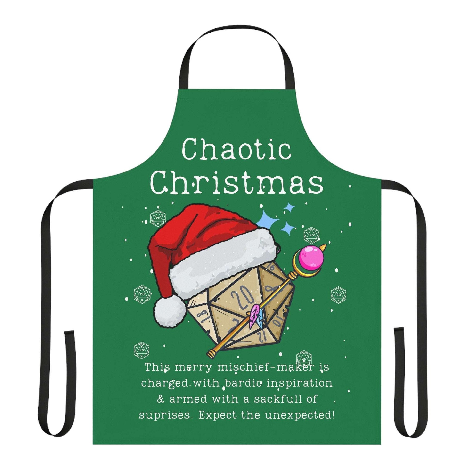 DnD Christmas Apron. For Dungeon Masters, DMs , BG3 Baldurs Gate 3 Astarion Fans. Chaotic Christmas Gift Stocking Filler Secret Santa