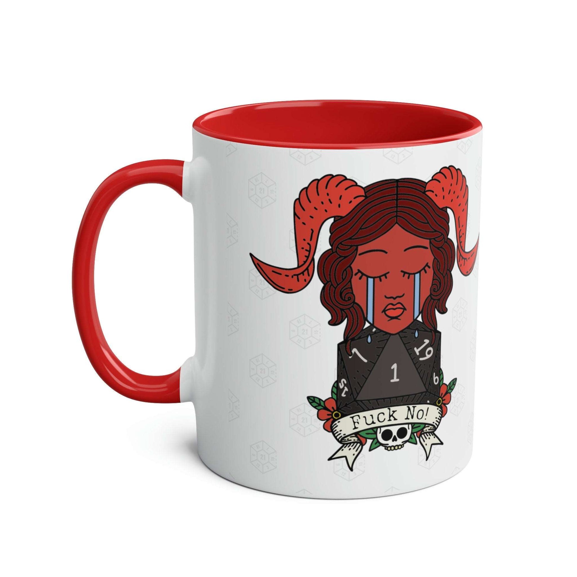 Karlach BG3 Dice Mug, Fuck Yeah, Fuck No! Perefct Christmas or Birthday Gift for Fans of DnD, Tiefling and Baldurs Gate 3