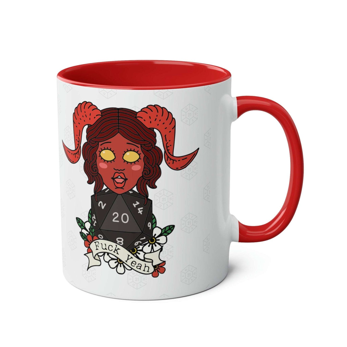 Karlach BG3 Dice Mug, Fuck Yeah, Fuck No! Perefct Christmas or Birthday Gift for Fans of DnD, Tiefling and Baldurs Gate 3