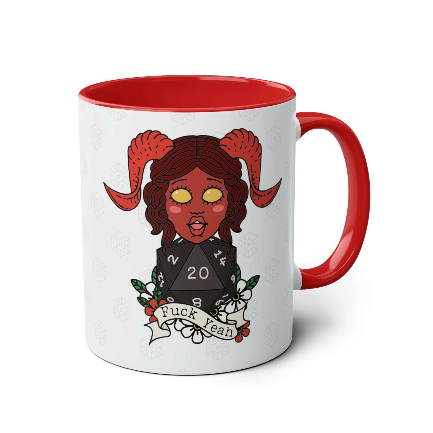 Karlach BG3 Dice Mug, Fuck Yeah, Fuck No! Perefct Christmas or Birthday Gift for Fans of DnD, Tiefling and Baldurs Gate 3