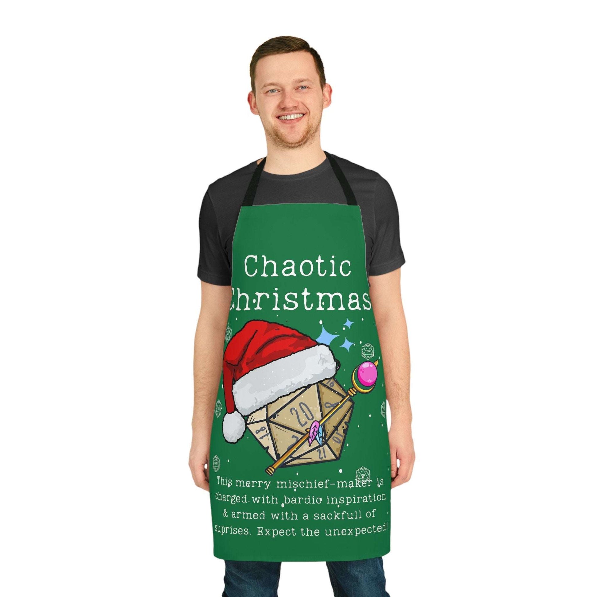 DnD Christmas Apron. For Dungeon Masters, DMs , BG3 Baldurs Gate 3 Astarion Fans. Chaotic Christmas Gift Stocking Filler Secret Santa