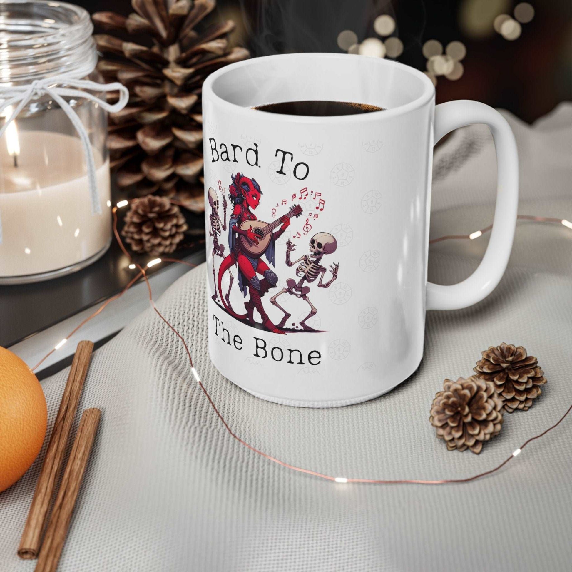 Dnd Tiefling Bard To the Bone Gift Mug For Dungeons Dragons BG3 Karlach Fans, Baldurs 3, TTRPG Players, Valentines gift