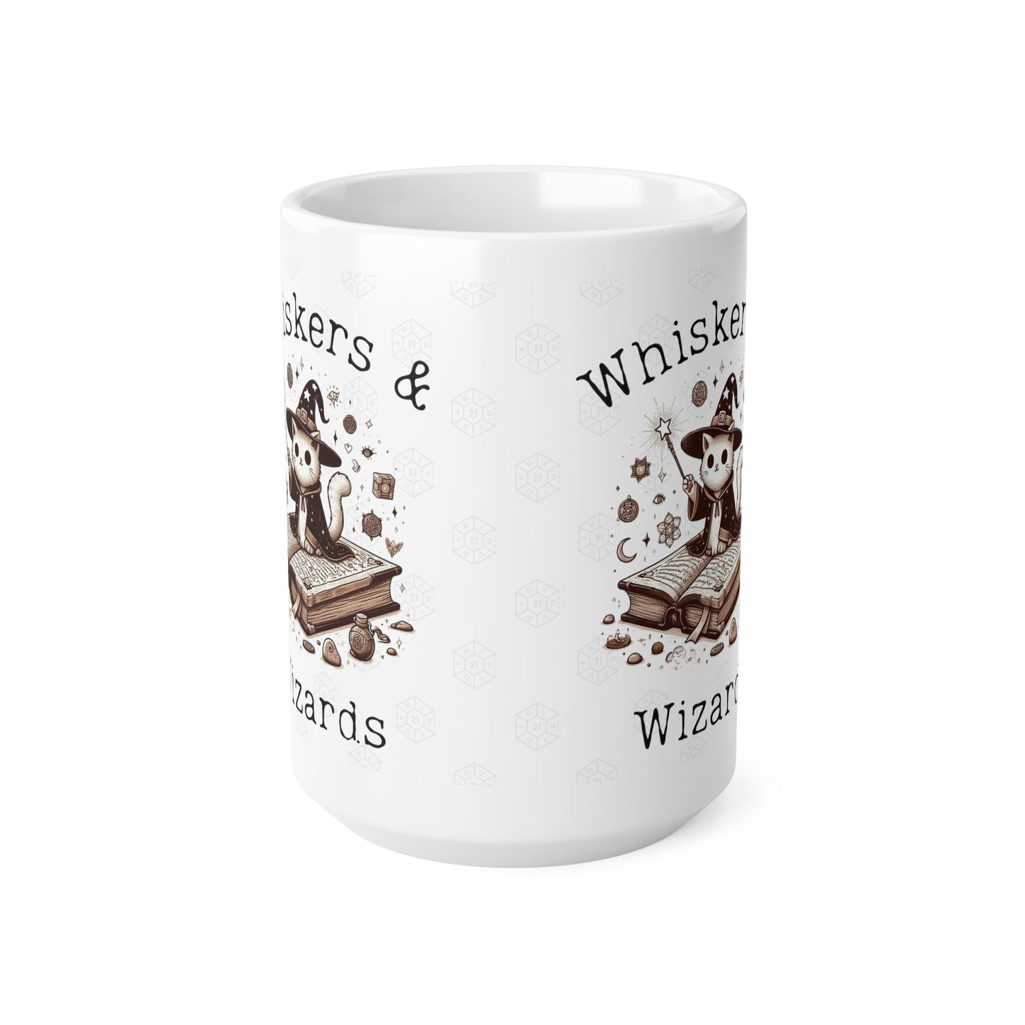 Dnd Cat Gift Mug Whiskers and Wizards