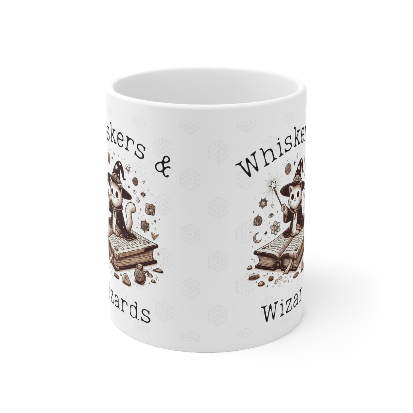 Dnd Cat Gift Mug Whiskers and Wizards