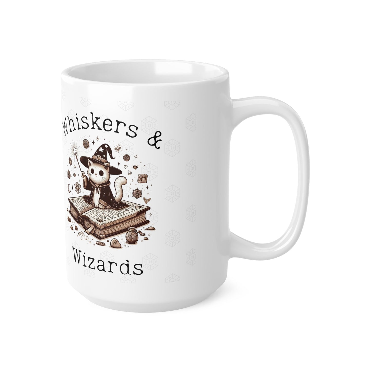 Dnd Cat Gift Mug Whiskers and Wizards