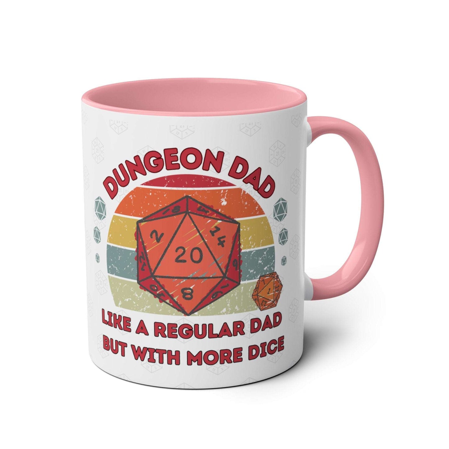 Dnd Mug Dungeon Dad, Like a regular Dad but with More Dice Gift Idea for Dm, Dungeons and Dragons Players