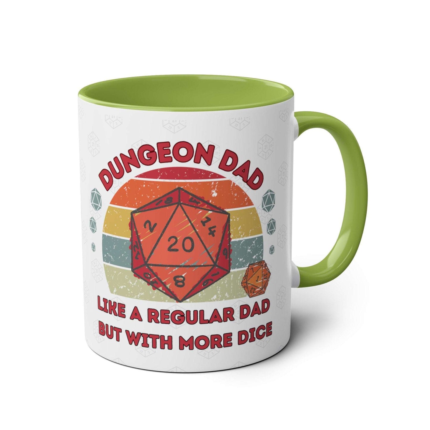 Dnd Mug Dungeon Dad, Like a regular Dad but with More Dice Gift Idea for Dm, Dungeons and Dragons Players