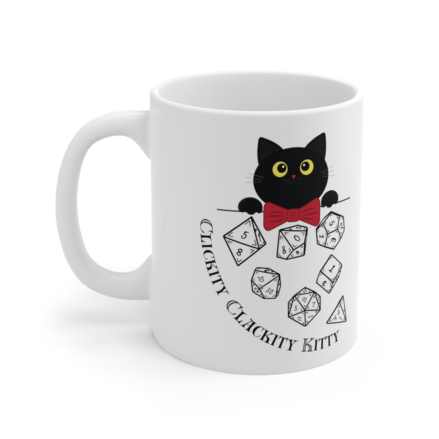 DND dice Clickity Clackity Kitty Cat Mug