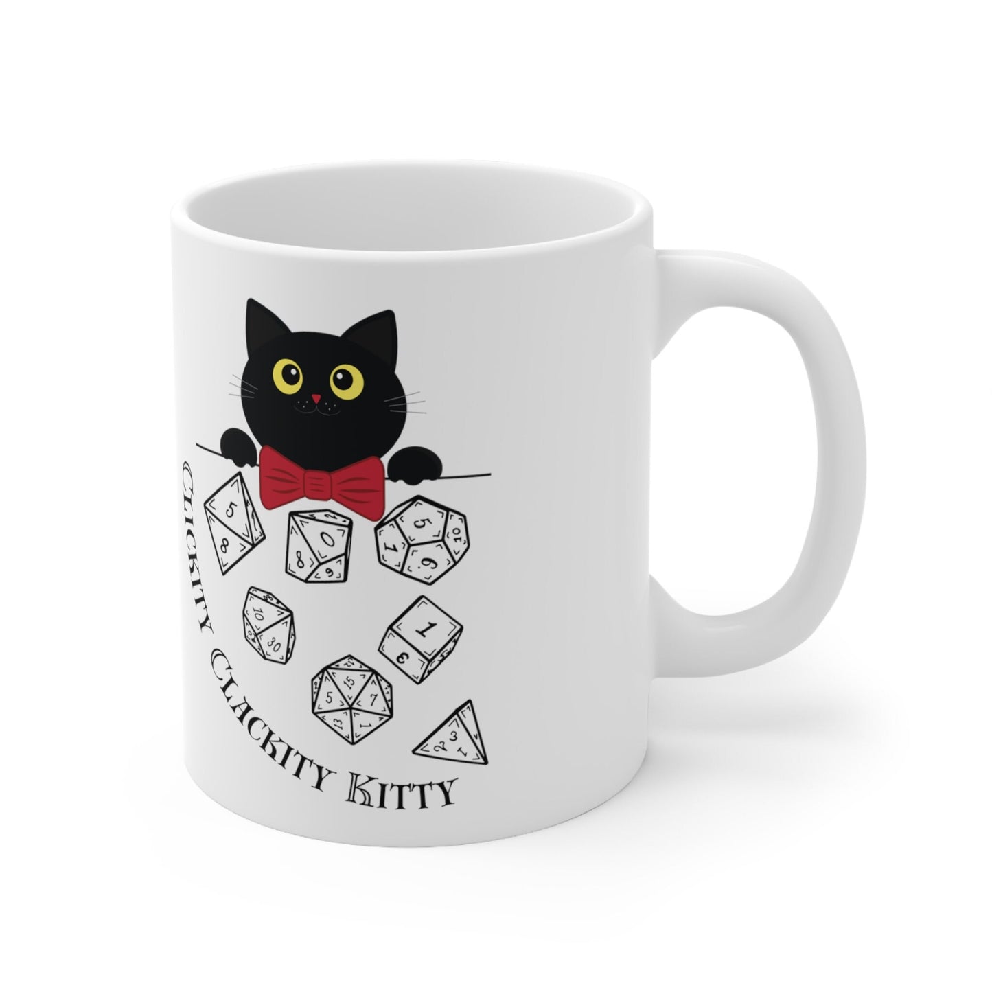 DND dice Clickity Clackity Kitty Cat Mug