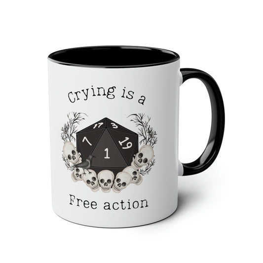 Dnd Crying Is a Free Action D20 Dice Mug