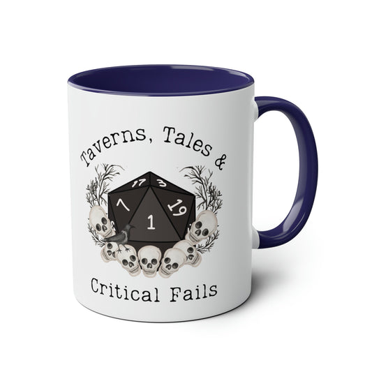 Tasse DnD Taverns Tails &amp; Critical Fails, cadeau de Noël ou d'anniversaire pour les fans de Donjons et Dragons, les DM. Fans de Baldurs 3 BG3 Astarion